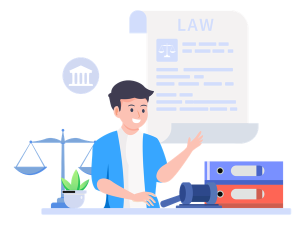 Boy providing legal service  Illustration