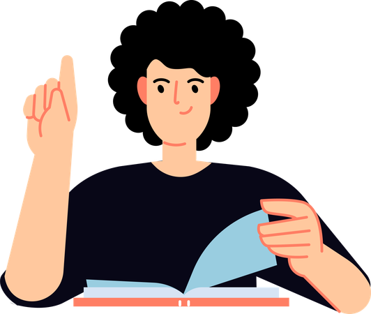 Boy raised finger in class for asking doubt  Illustration