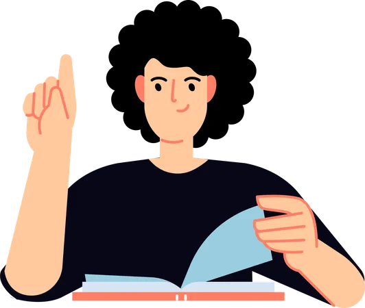 Boy raised finger in class for asking doubt  Illustration