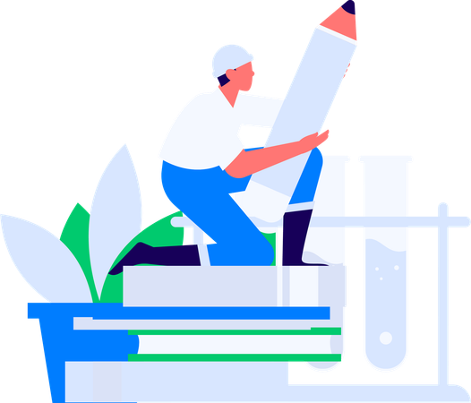 Boy Reading Book  Illustration