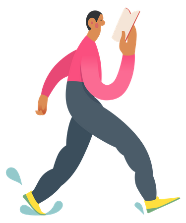 Boy Reading book  Illustration