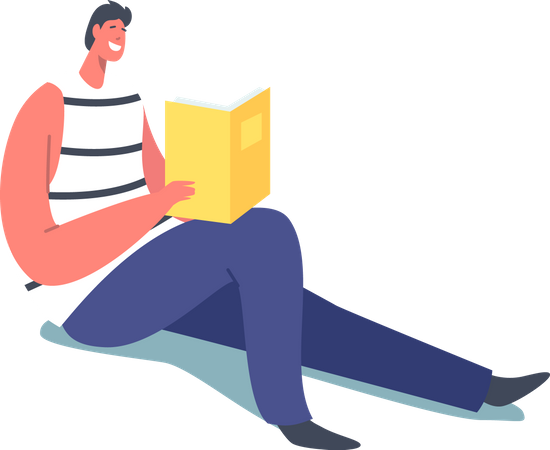 Boy reading book  Illustration