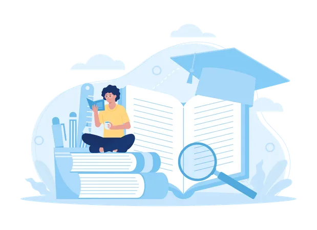 People Are Reading Books Its Time To Learn Trending Concept Flat Illustration Illustration