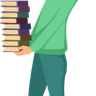 boy reading books illustration free download