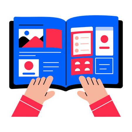 Boy reading magazine  Illustration
