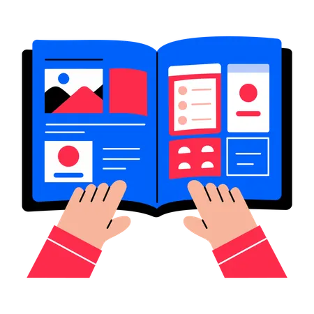 Boy reading magazine  Illustration