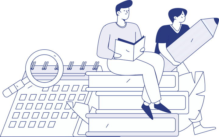 Boy Reading Novel  Illustration