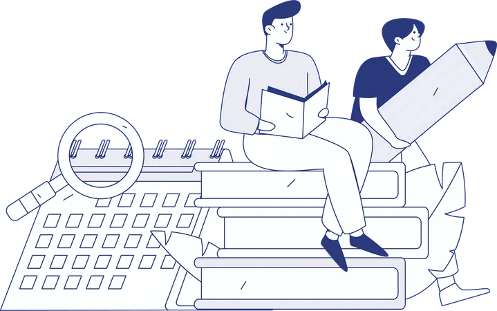 Boy Reading Novel  Illustration