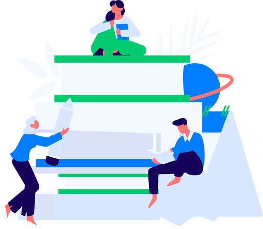 Boy Reading Novel  Illustration