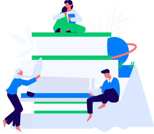 Boy Reading Novel  Illustration