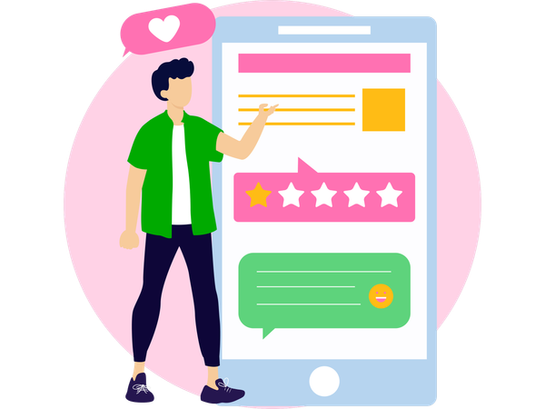 Boy Reading Reviews  Illustration