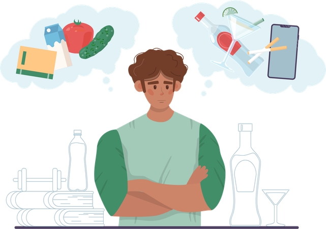 Boy refuses smoking  Illustration