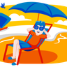 relaxing at beach illustrations free