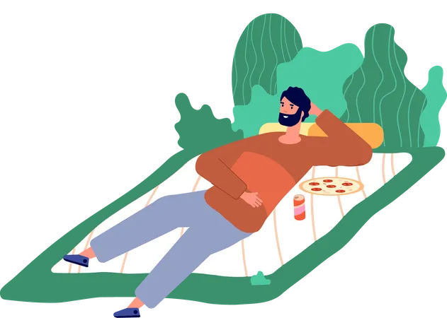 Boy Relaxing  Illustration