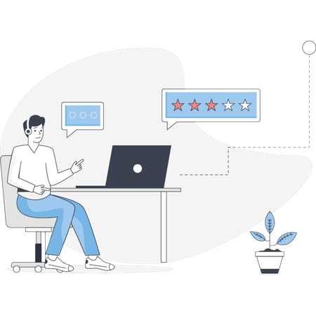 Boy representative call centre  Illustration