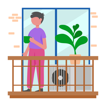 Boy Reset energy midday  Illustration