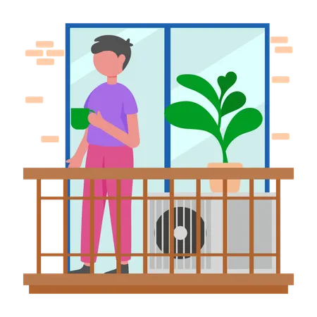 Boy Reset energy midday  Illustration