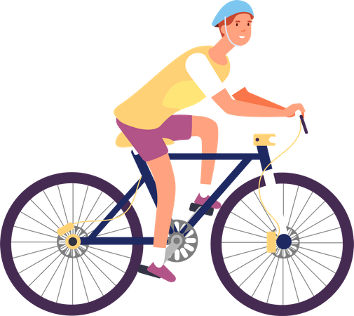 Boy Riding Bicycle  Illustration