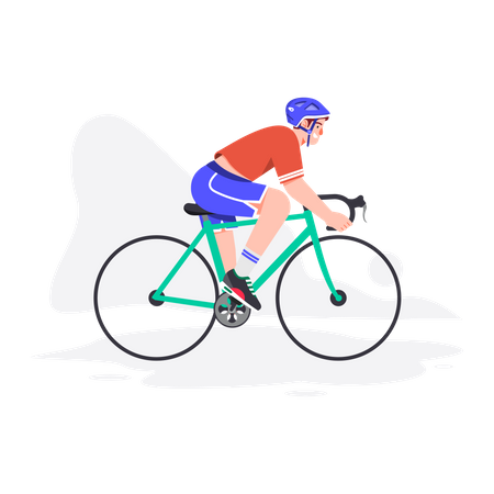 Boy riding bicycle  Illustration