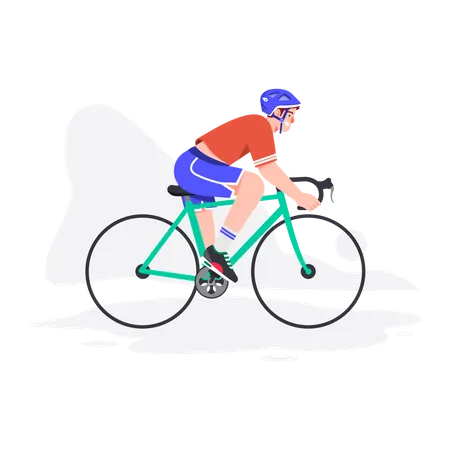 Boy riding bicycle  Illustration