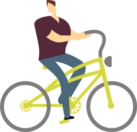 Boy Riding Bicycle  Illustration