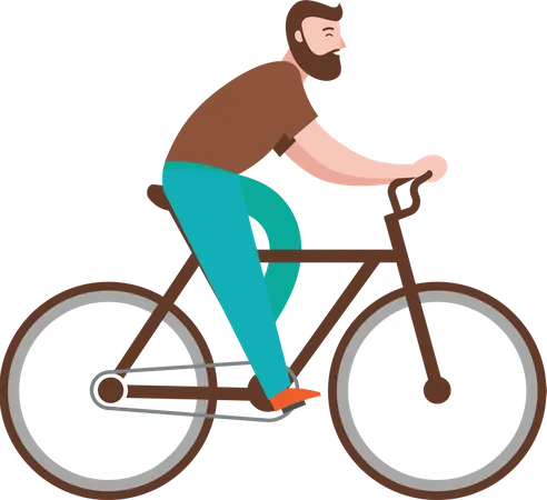 Boy Riding Bicycle  Illustration