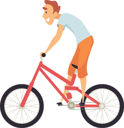 Boy Riding Bicycle  Illustration