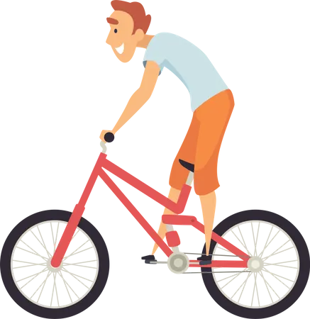 Boy Riding Bicycle  Illustration