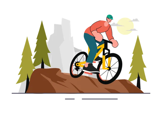 Boy riding bicycle  Illustration