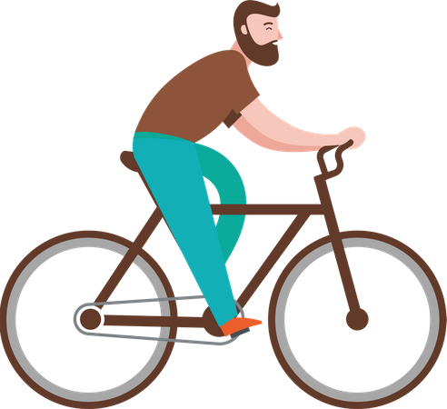 Boy Riding Bicycle  Illustration