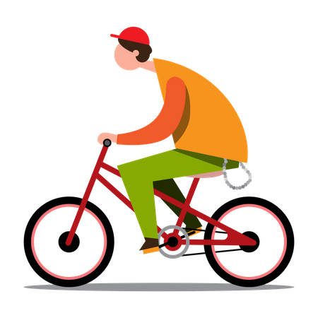 Boy riding bicycle  Illustration
