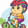 illustrations of boy drive cycle