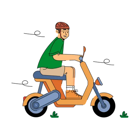 Boy riding bike  Illustration