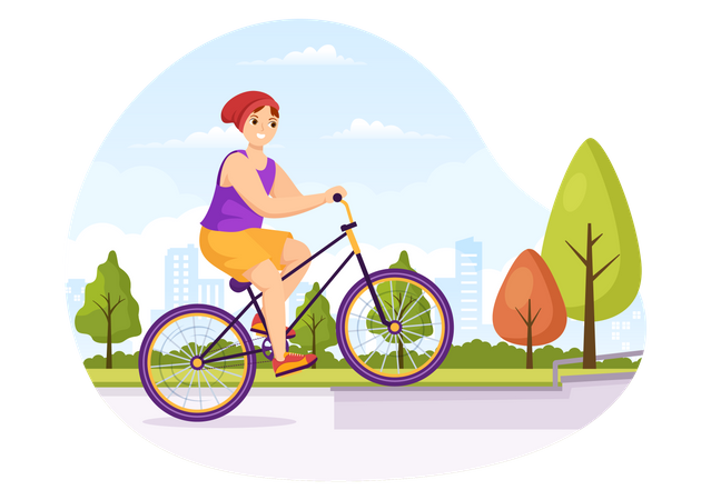 Boy riding BMX cycle Illustration
