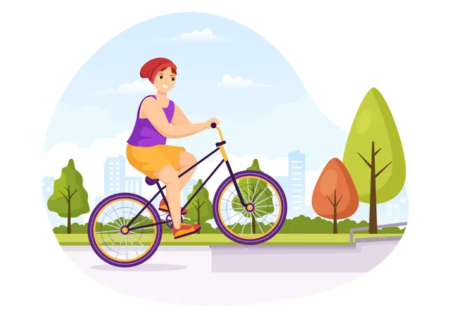 Boy riding BMX cycle  Illustration