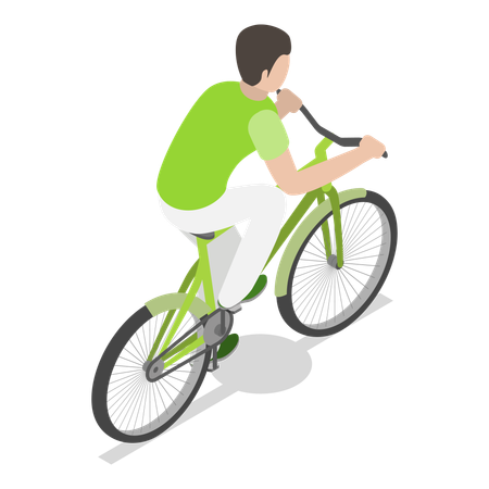 自転車に乗る少年  イラスト