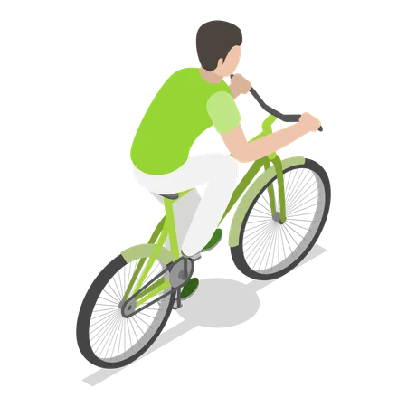 自転車に乗る少年  イラスト