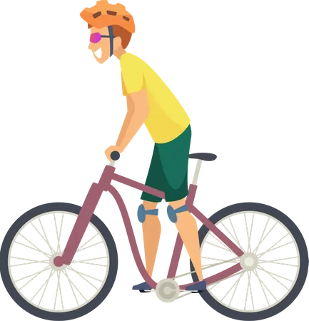 Boy Riding Cycle Illustration