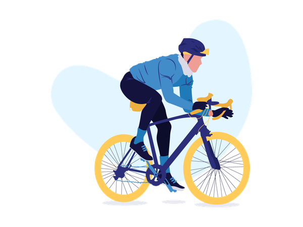 Boy riding cycle  Illustration