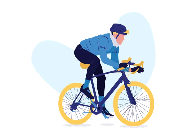 Boy riding cycle  Illustration