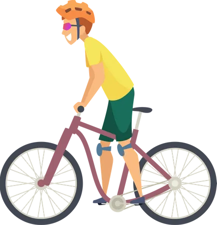 Boy Riding Cycle  Illustration