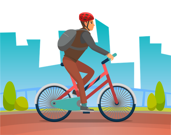 Boy riding cycle  Illustration