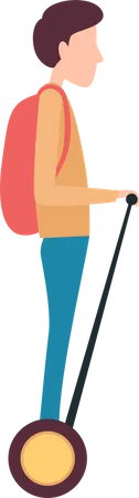 Boy riding hoverboard  Illustration