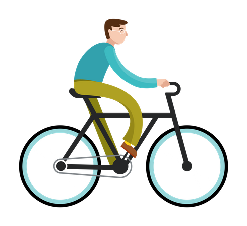 Best Premium Boy riding on bicycle Illustration download in PNG & Vector  format
