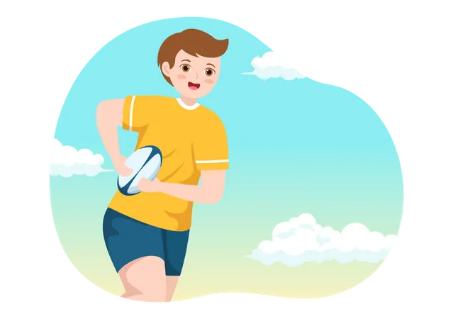 Boy Rugby Player  Illustration
