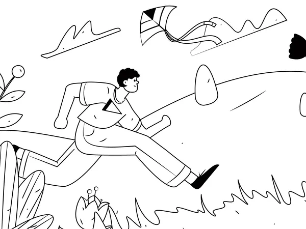 Boy running  Illustration