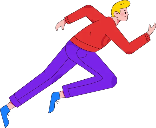 Boy running  Illustration