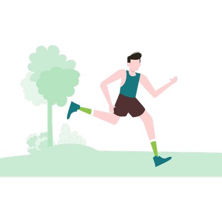 Boy running Illustration