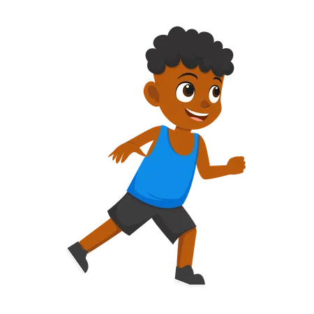 Boy Running After Something  Illustration