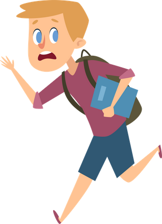Boy running away from bully Illustration